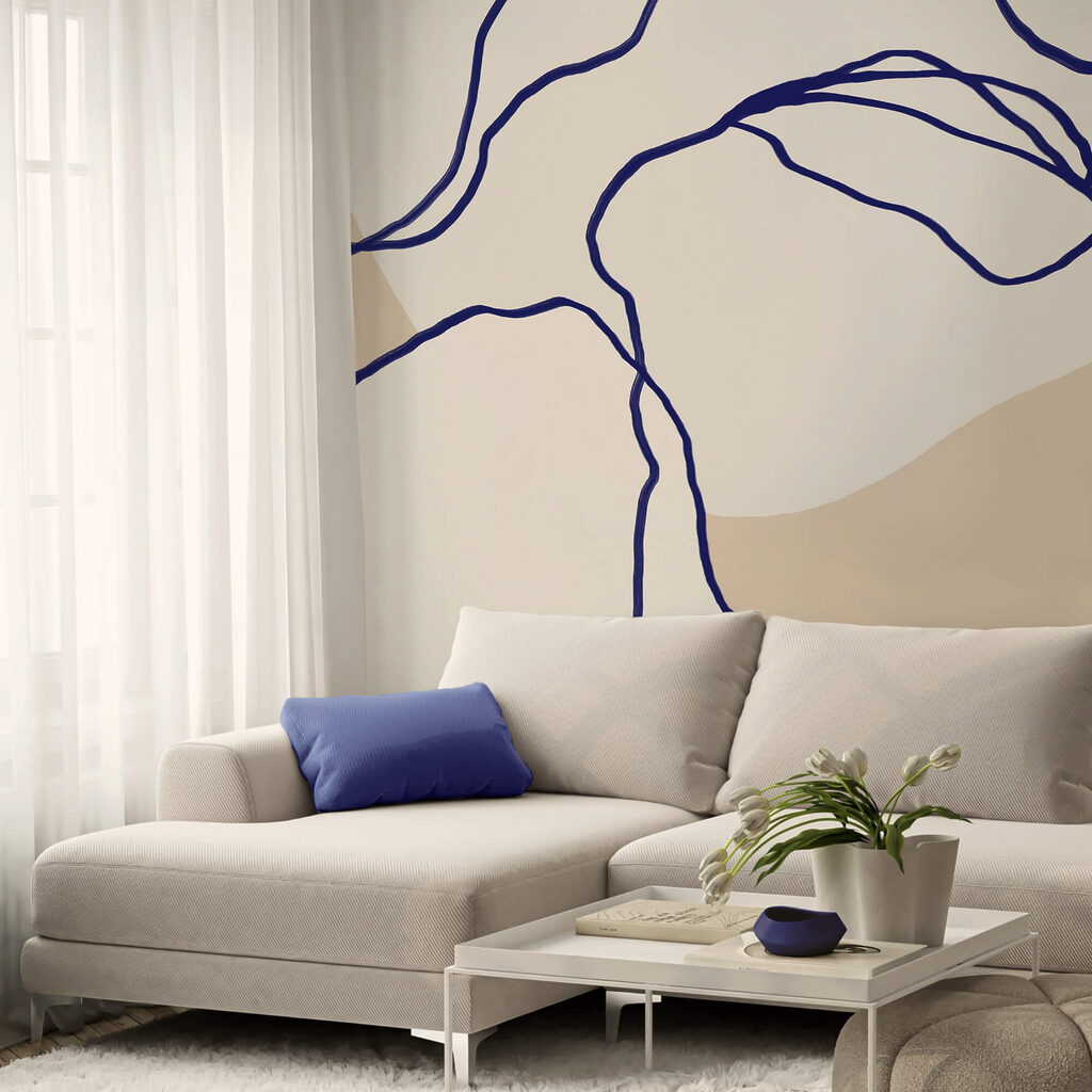 Vloeiende lijnen op zachte achtergrond