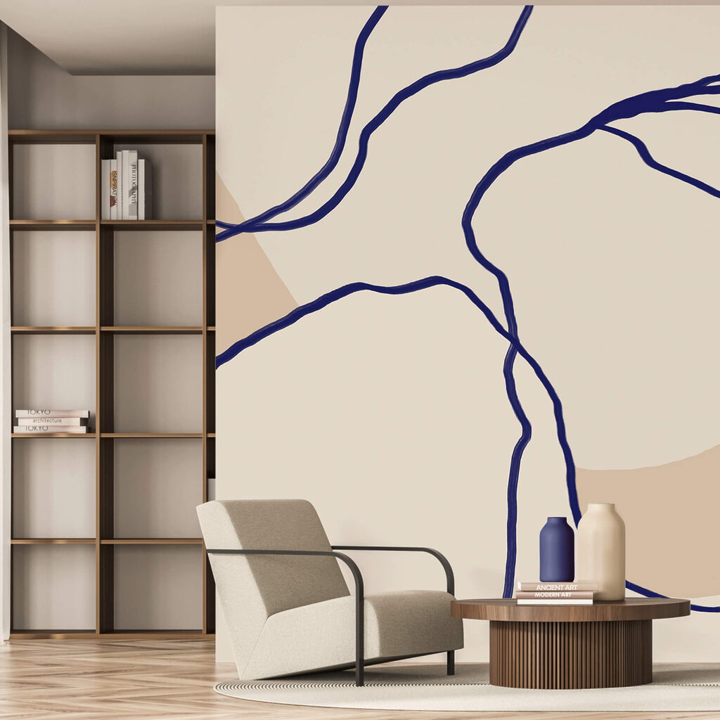 Vloeiende lijnen op zachte achtergrond