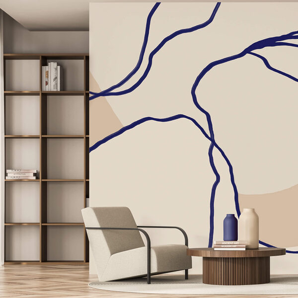 Vloeiende lijnen op zachte achtergrond