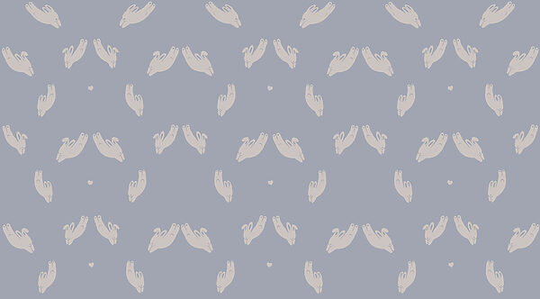 Pattern of hands on a blue background