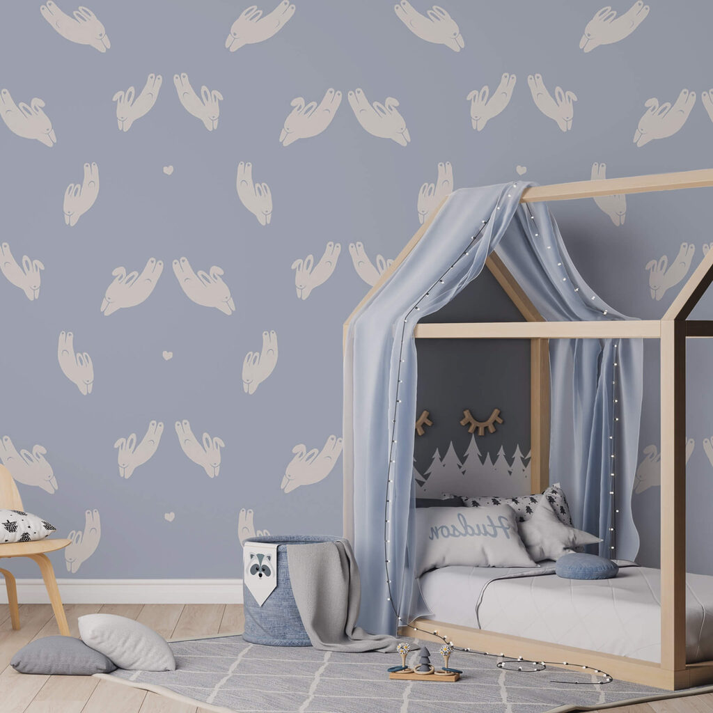 Patroon van handen op een blauwe achtergrond