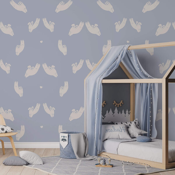 Patroon van handen op een blauwe achtergrond