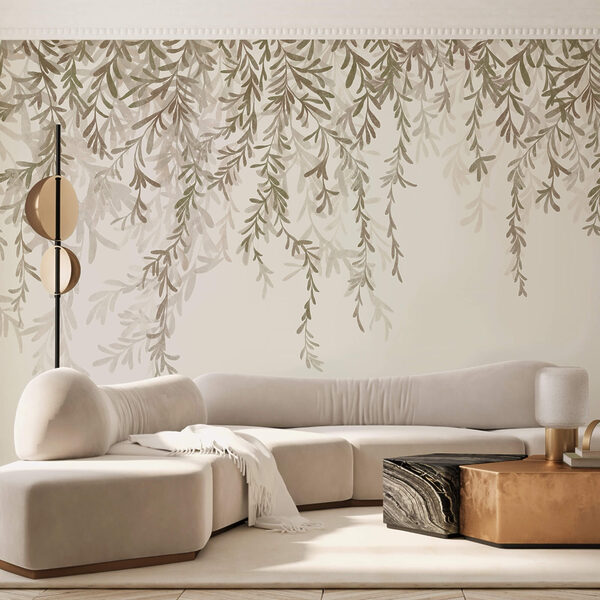 Delicate bladeren in zachte tinten