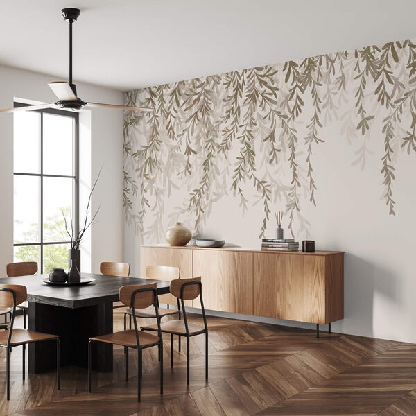 Delicate bladeren in zachte tinten