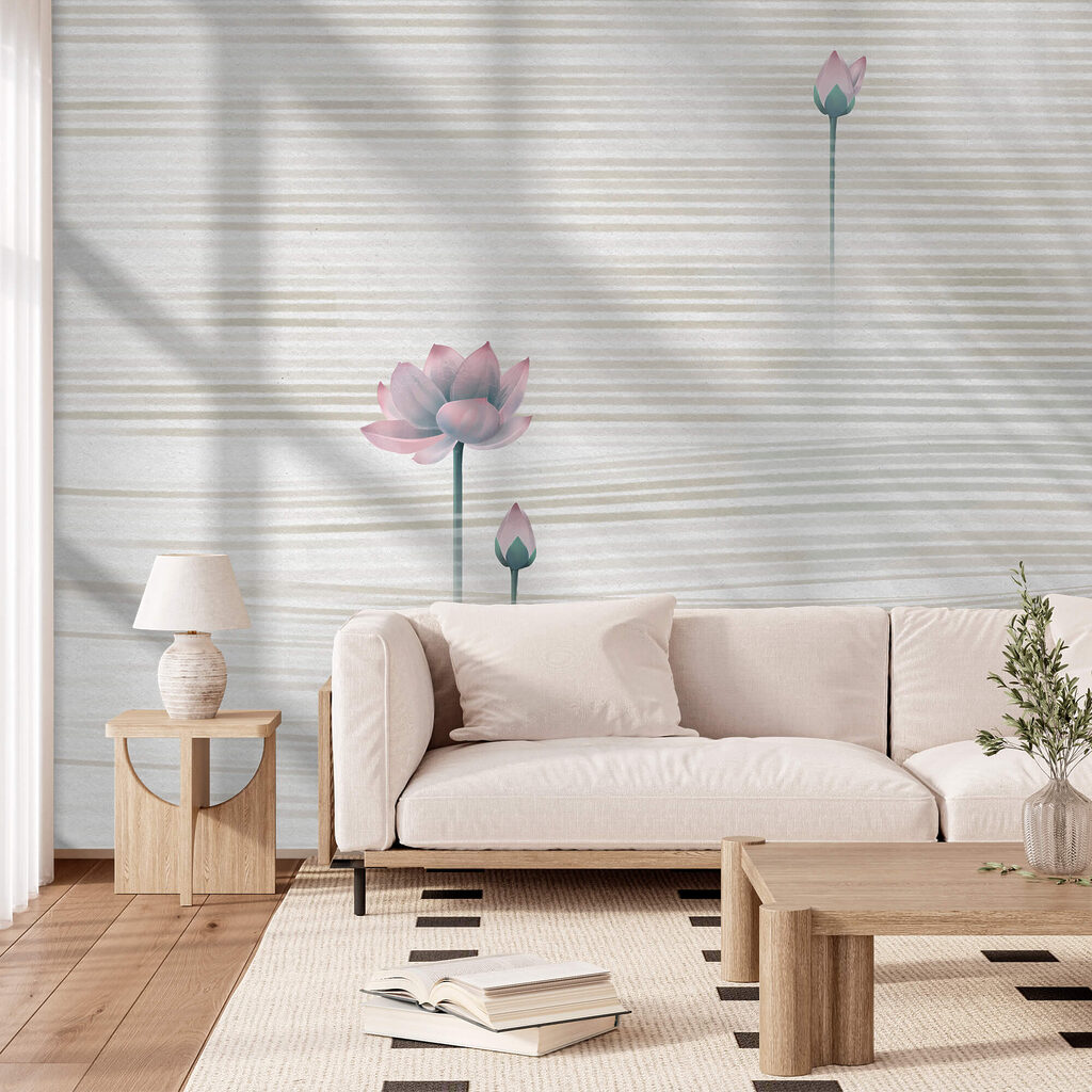 Serene bloemen op zachte golven