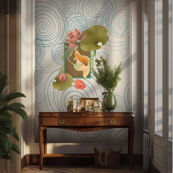 Patroon van spiralen en bloemen