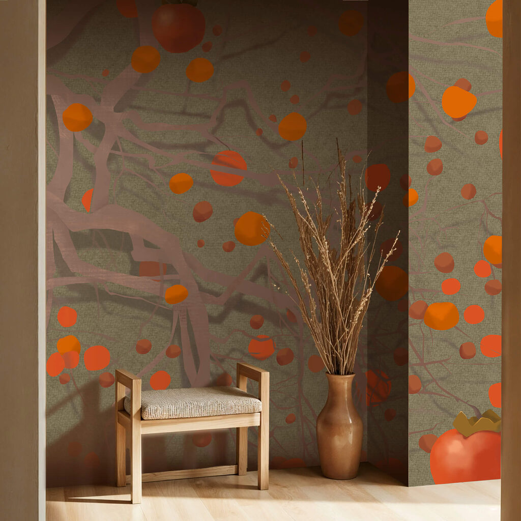 Boom met oranje vruchten