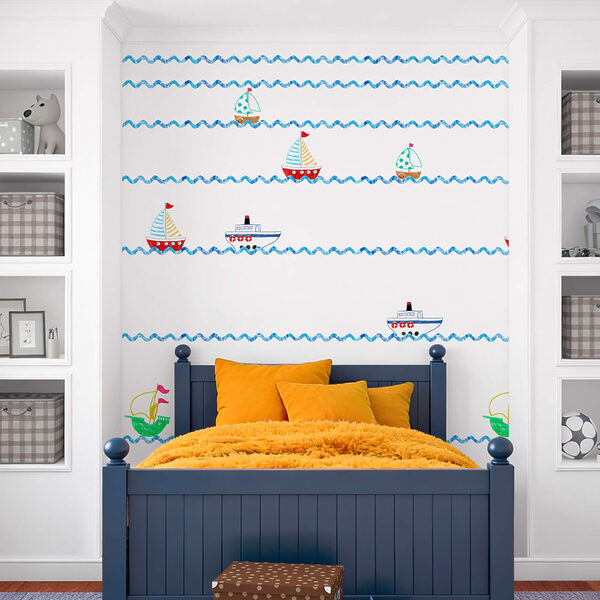 Patroon van boten en onderzeeërs