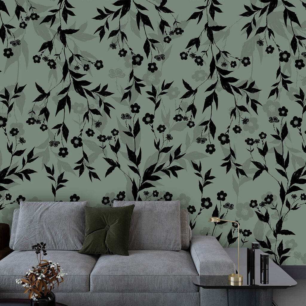 Zwart-wit bloemenpatroon