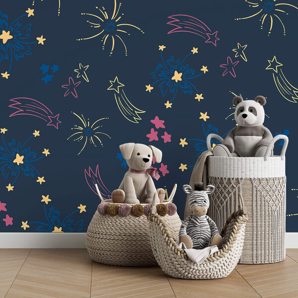 Patroon van vuurwerk en sterren