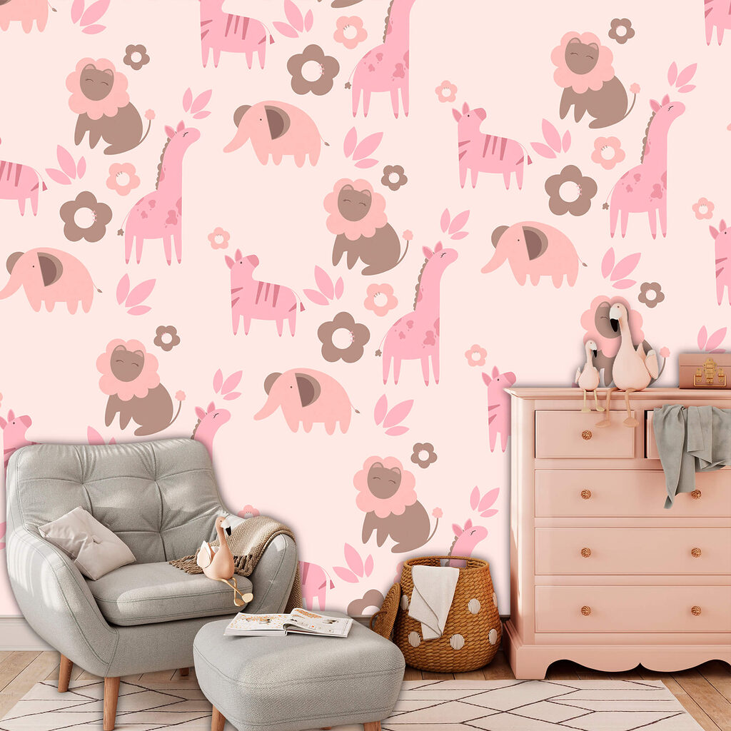 Patroon van dieren en bloemen