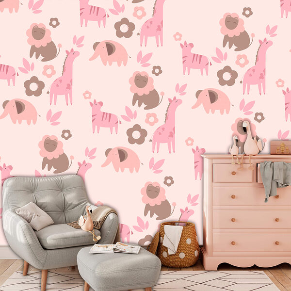 Patroon van dieren en bloemen