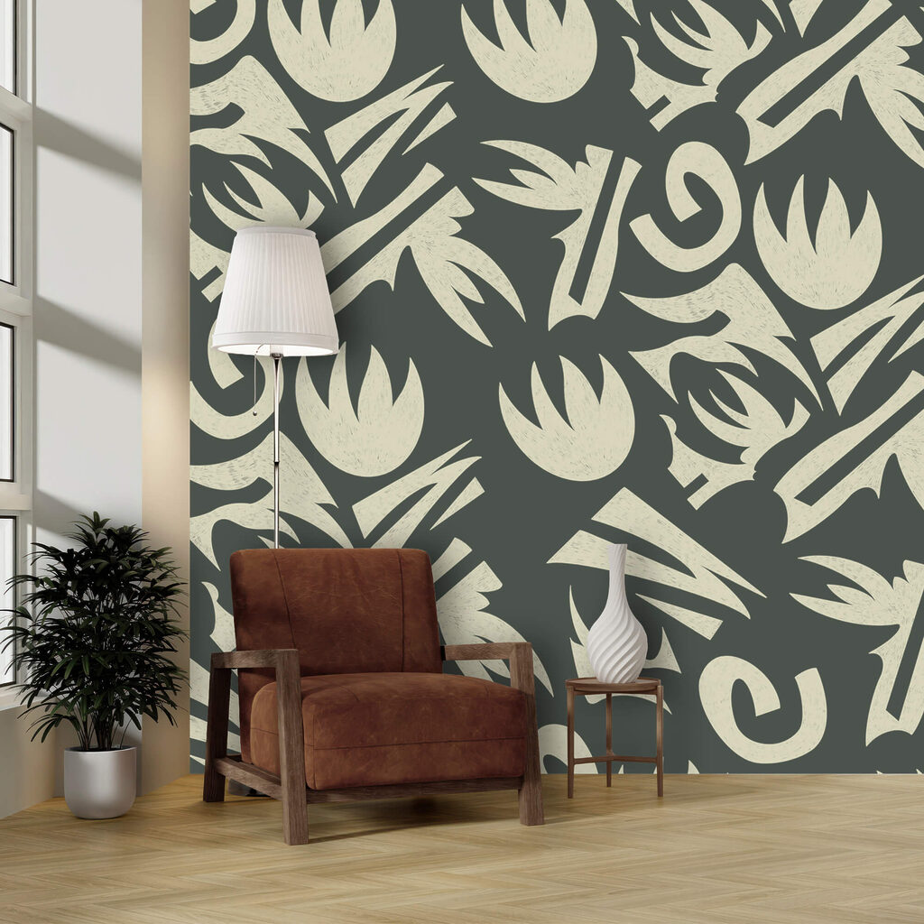 Patroon van witte en grijze bladeren