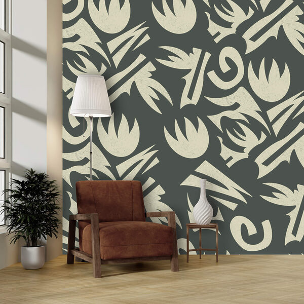 Patroon van witte en grijze bladeren