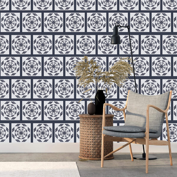 Patroon van vierkanten en een patroon van een bloem