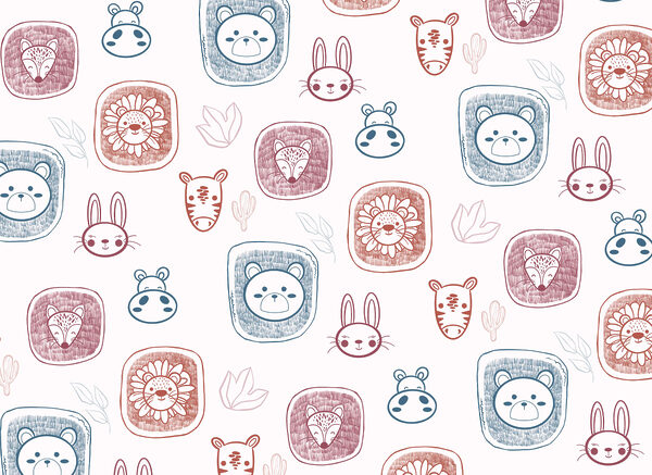 Pattern of animals on a white background Pattern of animals on a white background
