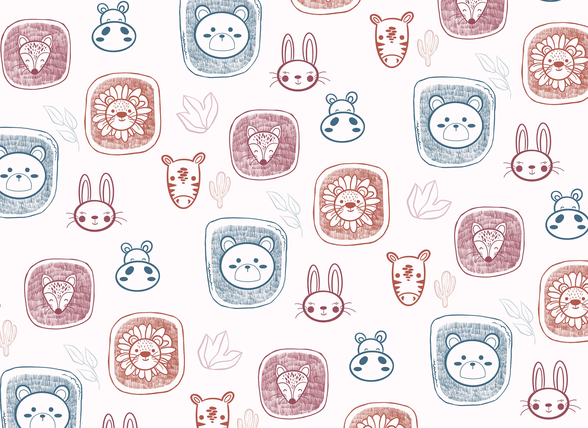 Pattern of animals on a white background Pattern of animals on a white background