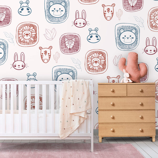 Fotobehang Dierenpatroon op een witte achtergrond (Artikelnummer: t00483) Fotobehang Fotobehang Dierenpatroon op een witte achtergrond (Artikelnummer: t00483)