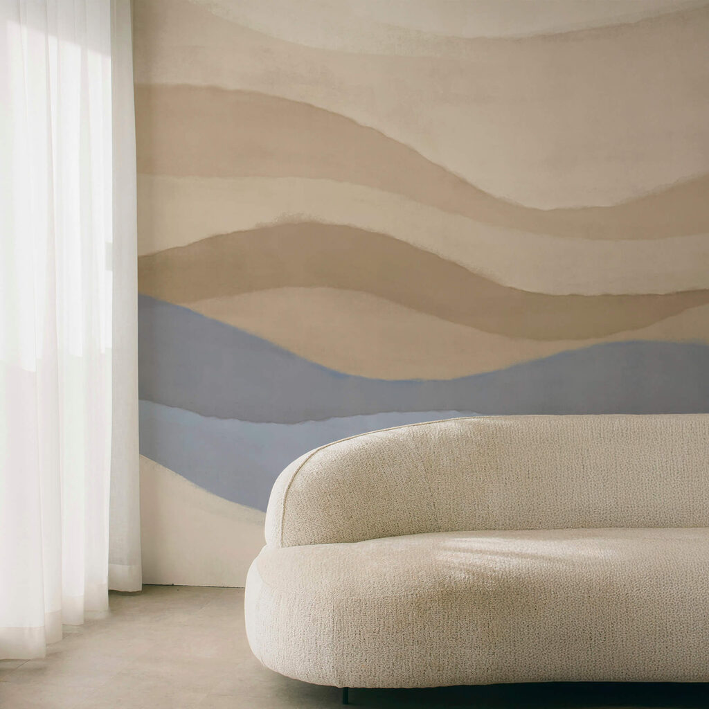 Schilderij van een strand