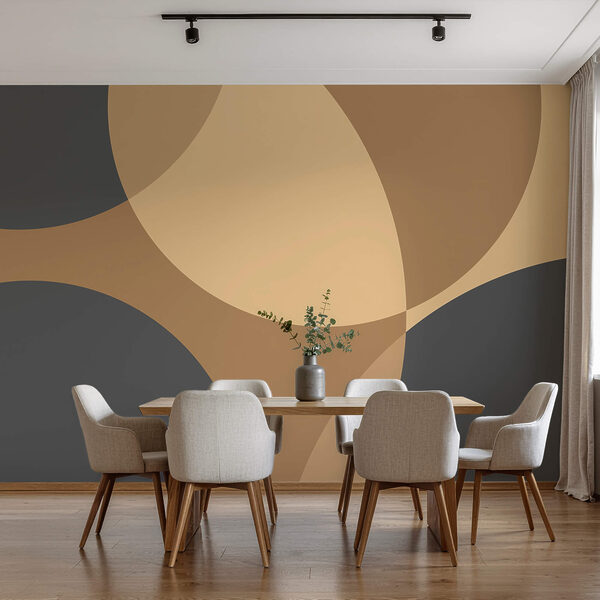 Dynamische vormen in rustgevende tinten