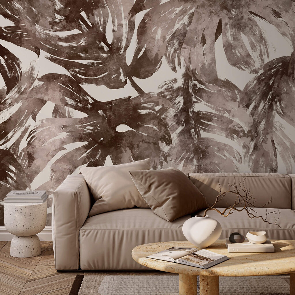 - Abstract bladwerk in aardetinten