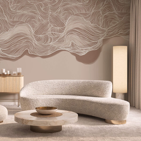 Bruin en wit golvend patroon