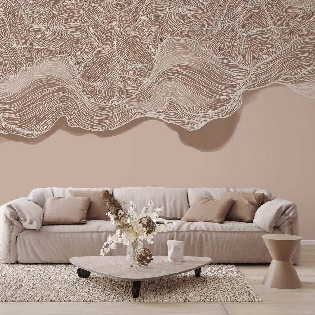 Bruin en wit golvend patroon