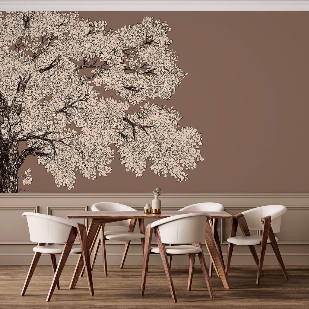 Boom met witte bloemen