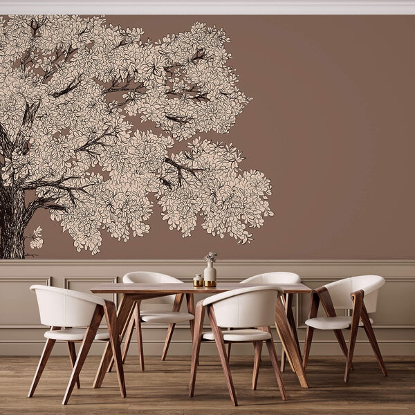 Boom met witte bloemen