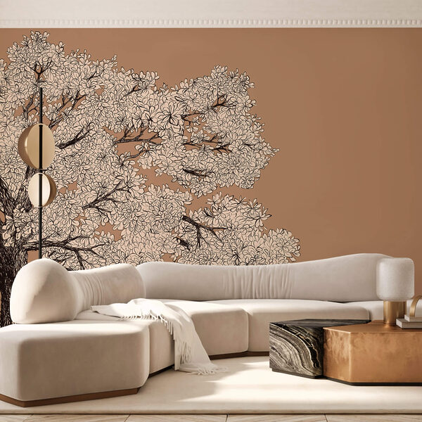 Boom met witte bloemen