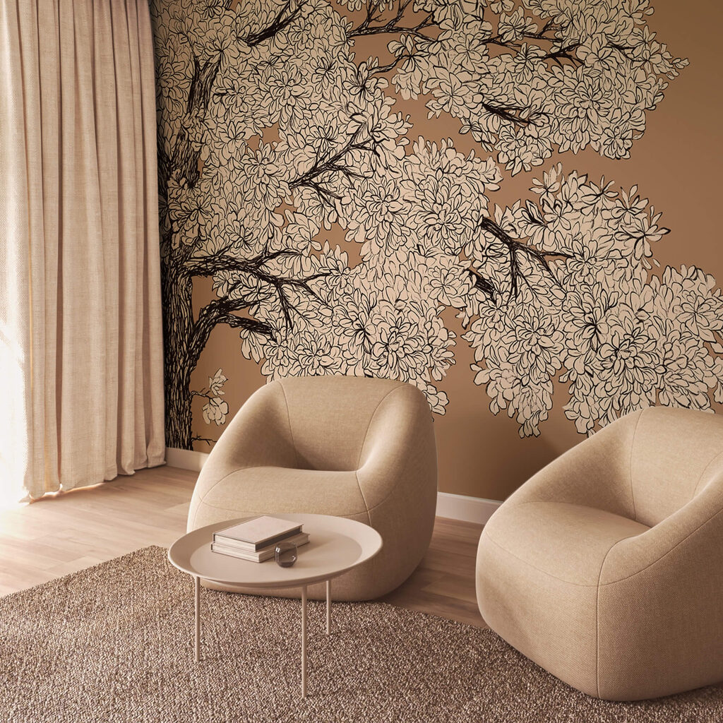 Boom met witte bloemen