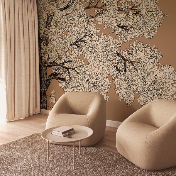 Boom met witte bloemen