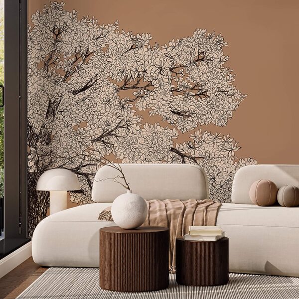 Boom met witte bloemen