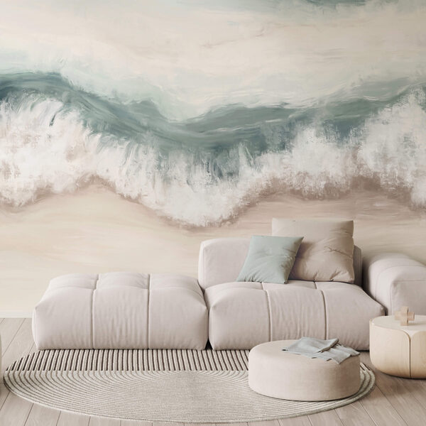 Golf die op het strand breekt