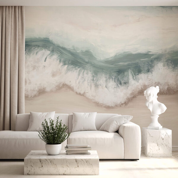 Golf die op het strand breekt