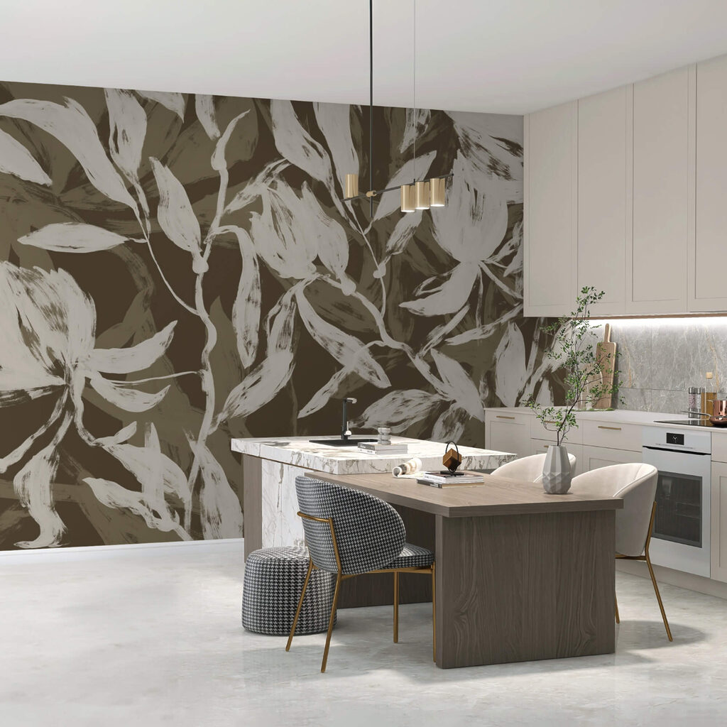 Op de natuur geïnspireerd botanisch patroonontwerp