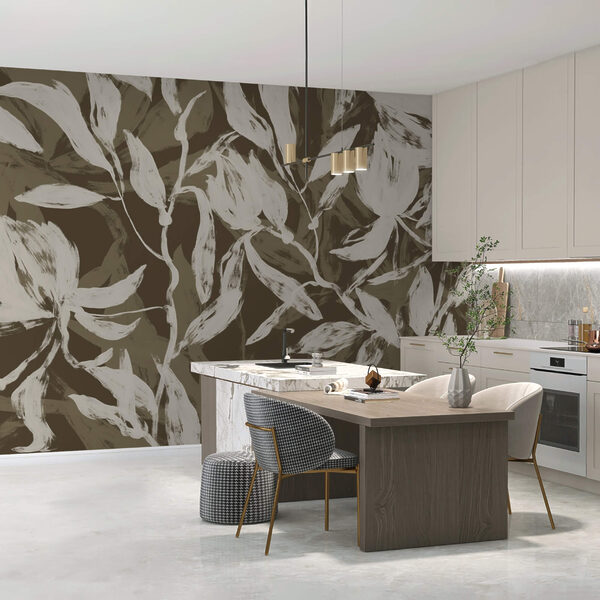 Op de natuur geïnspireerd botanisch patroonontwerp