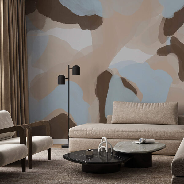 Abstracte vormen in zachte kleuren