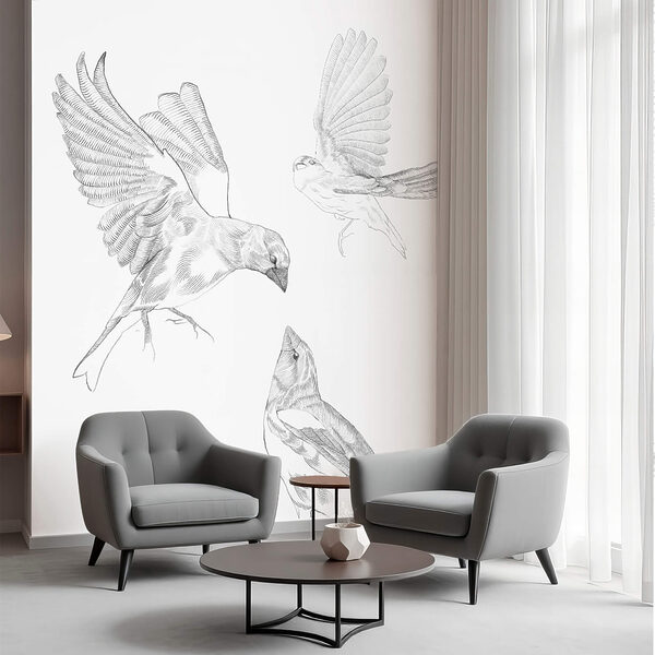 Groep vogels met vleugels