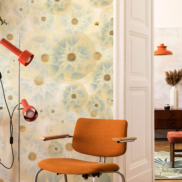 Groep bloemen met gele en blauwe kleuren Groep bloemen met gele en blauwe kleuren