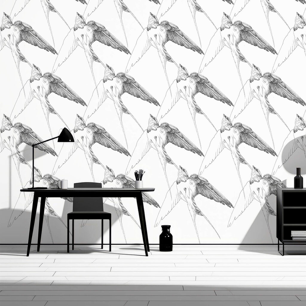 Groep vogels met vleugels