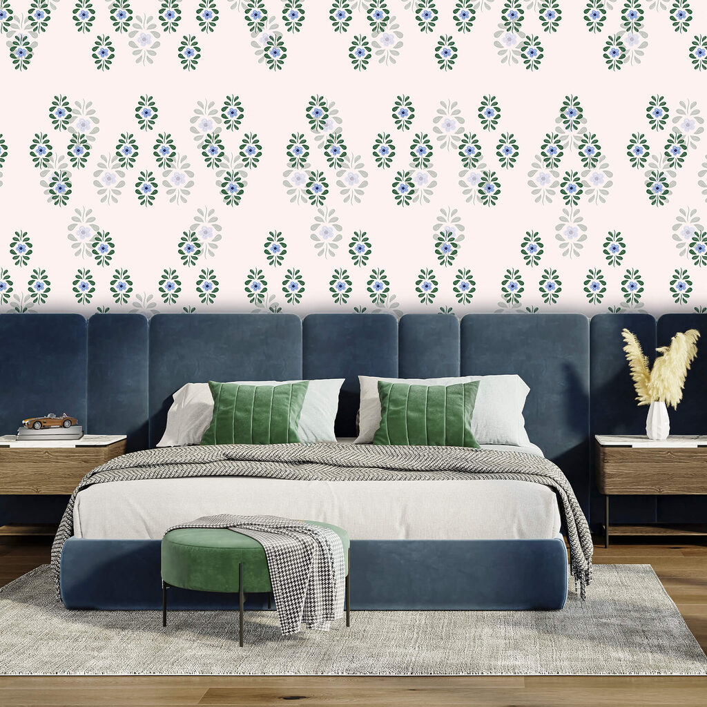 Patroon van blauwe bloemen Patroon van blauwe bloemen