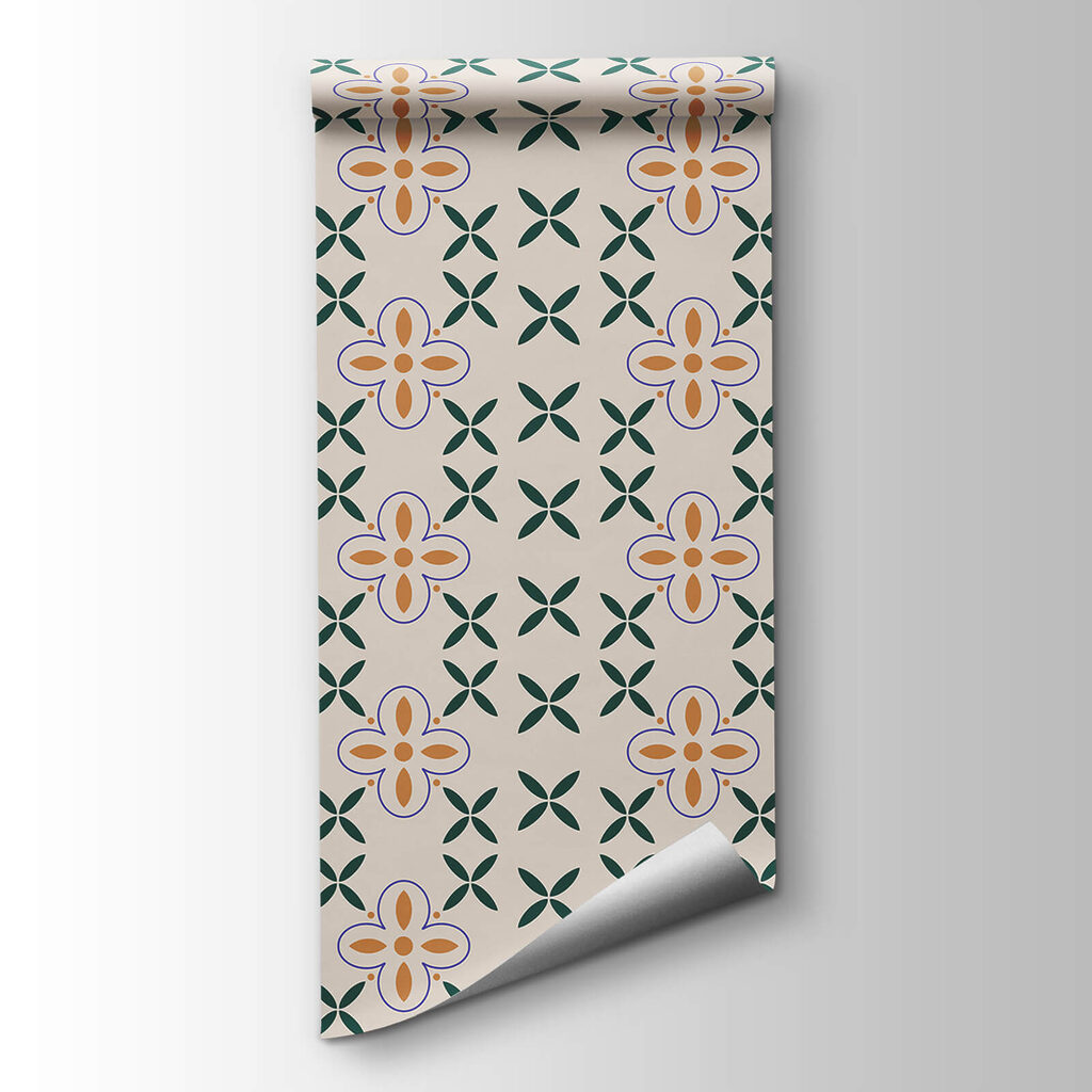 Pattern of flowers on a white background