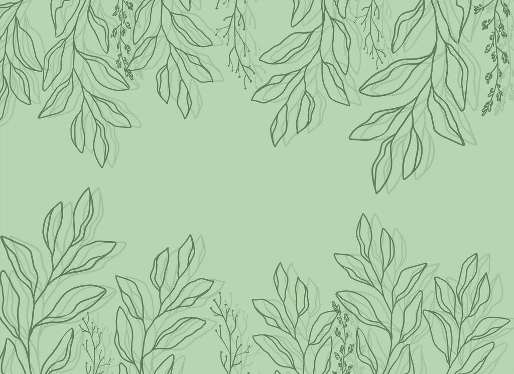 Green background with leaves