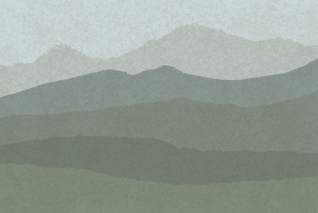 Landscape of mountains and fog