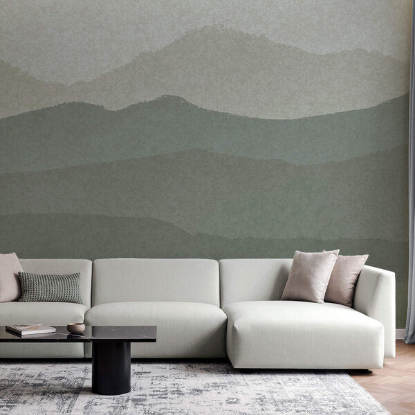 Fotobehang Fotobehang Landschap van bergen en mist (Artikelnummer: t00541)