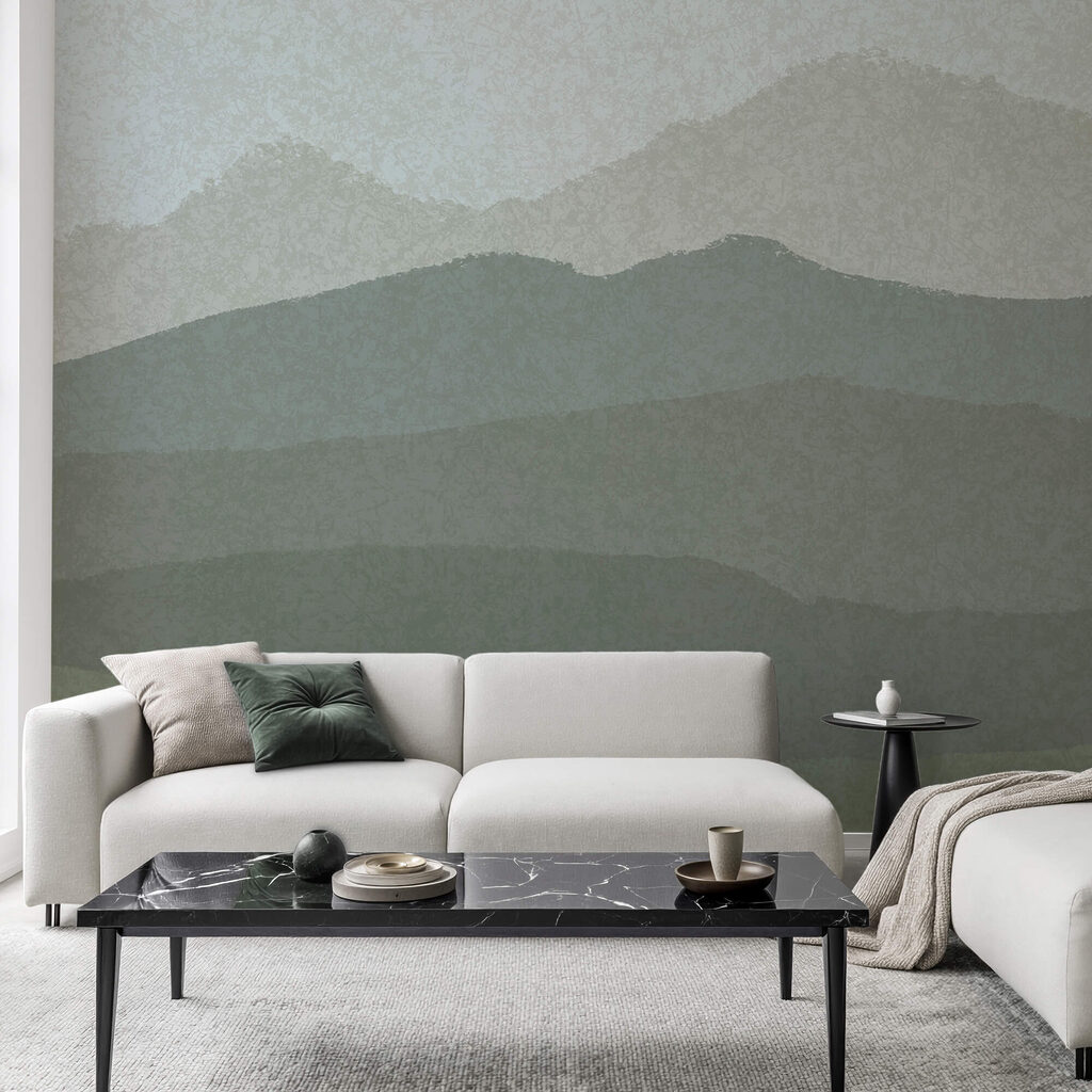 Landschap van bergen en mist