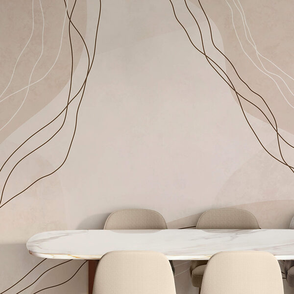 Witte en bruine lijnen op een beige achtergrond