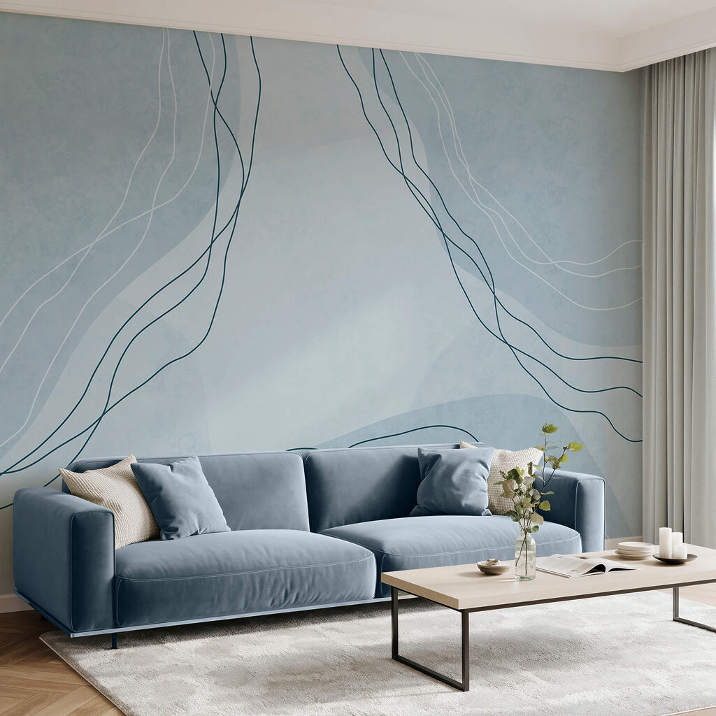 Blauwe en witte achtergrond met lijnen