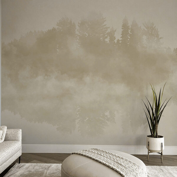 Fotobehang Fotobehang Wolken van rook en bomen (Artikelnummer: t00572)